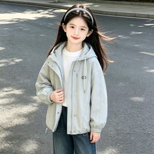 민트 후드 윈드 자켓 여아자켓 점퍼 겉옷 가을 네이비 주니어 초등학생 R23808