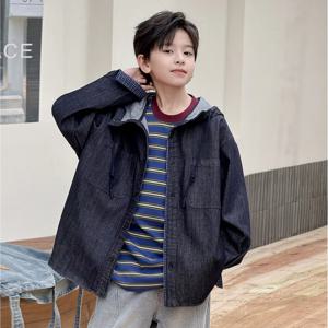 인디고 데님 후드 자켓 R26315