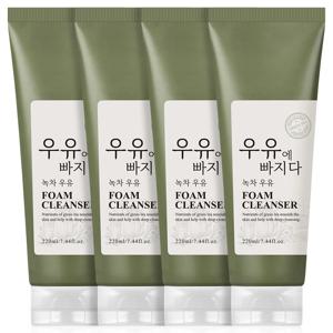 부드러운 약알칼리 곡물 / 녹차 우유 대용량 폼클렌징 220ml 4개