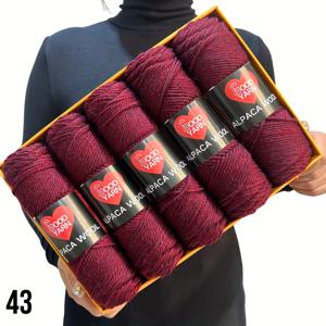 5개입 X 100G 부드럽고 따뜻한 알파카 혼방 울 얀 - 4-5mm 뜨개질 바늘용 중간 두께, 스웨터, 재킷, 조끼, 숄, 스카프, 모자에 적합 - 100G당 1개, 알파카 95%, 폴리에스터 5%