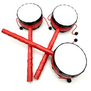 3개 - 핸드 드럼 블랭크 화이트 엽서 딸랑이/음악 악기 전통 선물 핸드 드럼