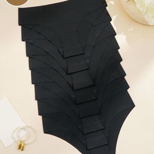 여성용 로우라이즈 시스루 방지 통기성 속옷 8pcs - 부드러운 화이트 & 블랙 솔리드 컬러 팬티, 편안한 캐주얼 데일리 베이직 팬티 대용량 팩 (8pcs)