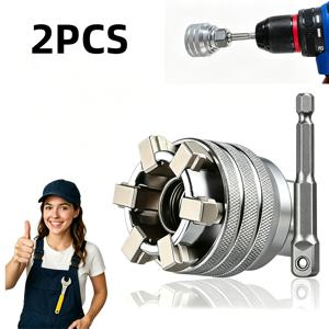 조절식 범용 소켓 렌치, 10-19mm 너트용 다기능 수공구, 3/8인치 라쳇 토크 렌치 및 전기 드릴과 호환. 자동차 수리, 가구 조립, 각종 가정용 DIY 정비 작업에 적합