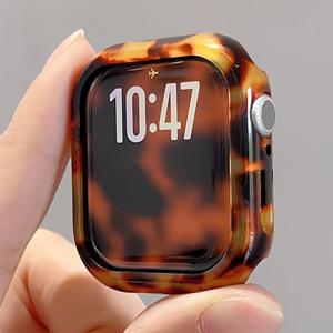 1개 레진 하드 PC 시계 커버 개인용 할로우 아웃 충격 방지 보호 커버, Apple Watch 케이스 38/40/41/42/44/45/46mm 호환, Apple Watch Series 12 SE/10/9/8/7/6/5/4/3/2/1용, 스마트 워치 케이스 추가