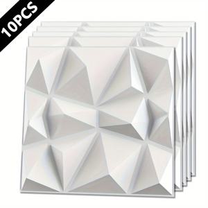 10개 패턴 비닐 벽 타일, 3D 질감 방수 PVC, 쉽게 자를 수 있는 사이즈 조절 가능, 주방 거실 욕실 복도 사무실용 크리스마스 벽 장식