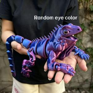 3D 프린팅 도마뱀 대형 사이즈 36Cm/공룡 조각상, 랜덤 색상 파충류 애호가 및 수집가 창의적인 선물 - 유연한 관절 및 사실적인 포즈