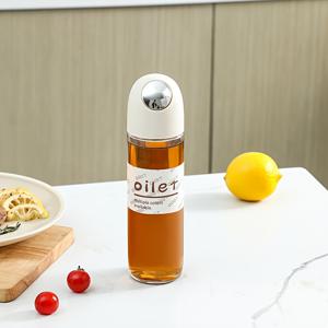 새로운 자동 플립형 대용량 500ml 유리 오일 디스펜서, 확장된 용량과 눈물방울 모양의 흘림 방지 노즐이 있는 가정용 주방 조미료 병, 유리 오일 디스펜서, 누수 방지 오일 보관 병, 조미료 병, 식초 병