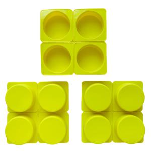 DIY 에폭시 수지 펜던트용 4구 원형 비누 실리콘 몰드 3개, 핸드메이드 비누 공예, 아로마테라피 몰드