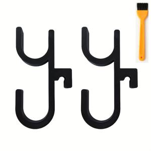 자동차용 우산걸이 2개 + 차량용 클리닝 브러시 1개, 범용 트렁크 행거 수납 정리 세트, 우산, 수건, 낚싯대, 캠핑 장비 보관용, 드릴링 필요 없음, 견고한 설치, 대부분의 차량 모델에 적합