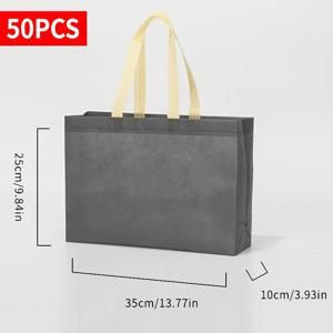 50개 재사용 가능한 쇼핑 토트백, 부직포 원단, 할로윈, 크리스마스, 파티 답례품, 의류 보관, 결혼식, 생일 선물, 공예 운반용으로 다용도, 4가지 색상으로 제공, 크기: 25X35X10Cm/9.84X13.77X3.93Inch, 선물 가방