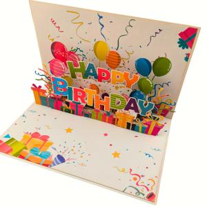 1개 세트 축제 팝업 생일 카드 – 풍선, 사탕, 고양이 디자인 – 컬러풀 파티 초대장 (봉투 포함) – 홈 데코 & 축하용, 선명한 프린트 품질, 크리스마스, 새해, 발렌타인데이 & 파티 이벤트용 생일 파티 장식