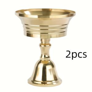 2개 미니 콘 캔들대, 우아한 캔들대 캔들 세트, 결혼식, 크리스마스, 가족 테이블 캔들 장식품 (골드)