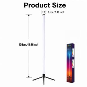 스마트 RGB 플로어 램프, 음악 싱크 색상 변경 분위기 조명, 침실, 거실, 룸, 댄스 파티 및 모든 휴일 행사를 위한 모던 실내 장식 램프, 이상적인 생일 및 휴일 선물, 할로윈 크리스마스용 축제 분위기 조명