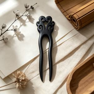 새로운 동양 고전 여성 드레싱 헤어 액세서리 머리핀 수제 솔리드 우드 폴리싱 조각 헤어 스틱 데일리 업도 머리핀 모임 공연 파티 하이엔드 및 패셔너블한 중국 스타일 우드 주얼리 우드 머리핀