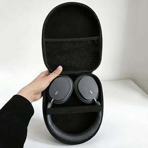 블랙 대형 다기능 헤드폰 보관 파우치, 블루투스 이어폰 케이스, 디지털 카메라 액세서리 가방, 데이터 케이블 및 USB 드라이브용 휴대용 지퍼 보호 보관함