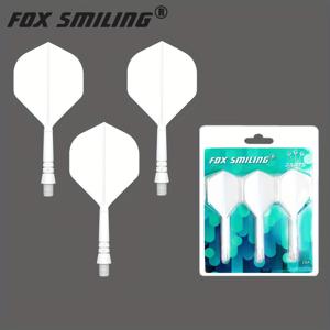 FOX SMILING 다트 플라이트 샤프트 3개 1세트, 통합형 다트 플라이트 및 샤프트 2BA 나사, 2 in 1 다트 추가 세트