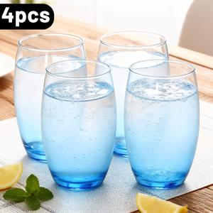 4개 이탈리아 스타일 투명 유리 텀블러, 350ml/360ml 두꺼운 타워 & 쇼트 드링킹 글라스, 모던 하이볼 로우볼 컵 (아이스 커피, 칵테일, 주스용), 홈 바, 디너 파티, 크리스마스, 집들이 선물