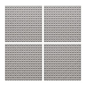 IDEAMOC 4개 16 X 16 도트 베이스 플레이트 조립 블록 장난감 25.6 X 25.6Cm 양면 호환 베이스 플레이트, 건설 장난감용, 7가지 색상 옵션, 어린이 창의적인 놀이 선물