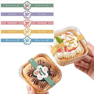 소규모 비즈니스용 감사 스티커 50개, 귀여운 꽃 모양 좋은 하루 되세요 자체 접착식 밀봉 베이킹 라벨, 수제 음식 방지 스티커, 구운 식품 포장용