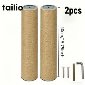 TAILIO 시잘 스크래칭 포스트가 있는 고양이 클라이밍 프레임 2개, 고양이용 다층 아기 고양이 나무, 플랫폼과 로프가 있는 클라이머, 새끼 고양이용 조립식, 장식용으로 여러 사이즈 선택 가능