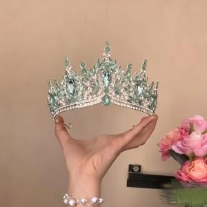 공주 왕관 생일 18세 성인식 머리 장식 왕관 고급 신부 웨딩 머리 장식 파티 공연 왕관 추가