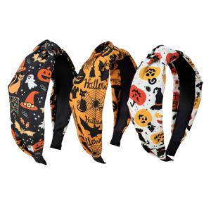 3개/세트 여성용 우아한 할로윈 요소 넓은 챙 리본 헤어밴드, 여성 패션 데일리 캐주얼 올매치 높은 이마 얼굴 세척 메이크업 헤어밴드 헤어밴드, 할로윈, 부활절, 할로윈 테마 의류 드레스업, 선물