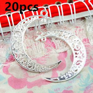 20개 레트로 합금 중공 달 펜던트, 팔찌, 목걸이, 귀걸이, 열쇠고리, DIY 수제 주얼리 만들기 액세서리에 적합