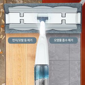 휴대용 스프레이 밀대, 360도 유연한 디자인 + 인체공학적 손잡이, 습식 및 건식 사용, 교체 가능한 클리닝 패드 4개, 나무 바닥/타일에 적합, 침실/주방/거실/욕실 청소에 적합