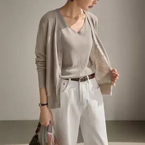 (뮬랑) M. 포넬 린넨 가디건 세트 (3col)[니트E0120P01]