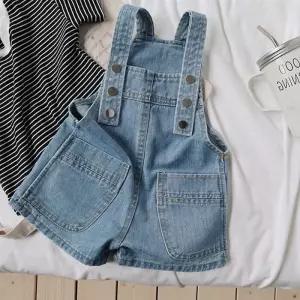 소이 멜빵 데님 숏 팬츠 R6175