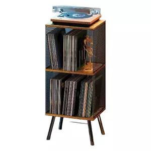 턴테이블수납장 엘피 우드 레트로 48x40x86cm LP 블랙 수납장 레코드판